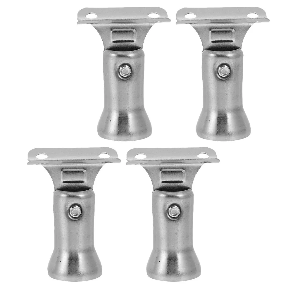 4Pcs Stainless Steel Handrail Brackets Easy Install Adjustable Swivel for Staircase Stairway Indoor Railing Support