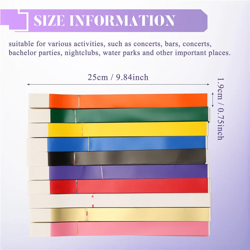 1000 PCS Wristbands Paper Wristbands For Events Suitable For Parties, Wristbands(10 Colors)