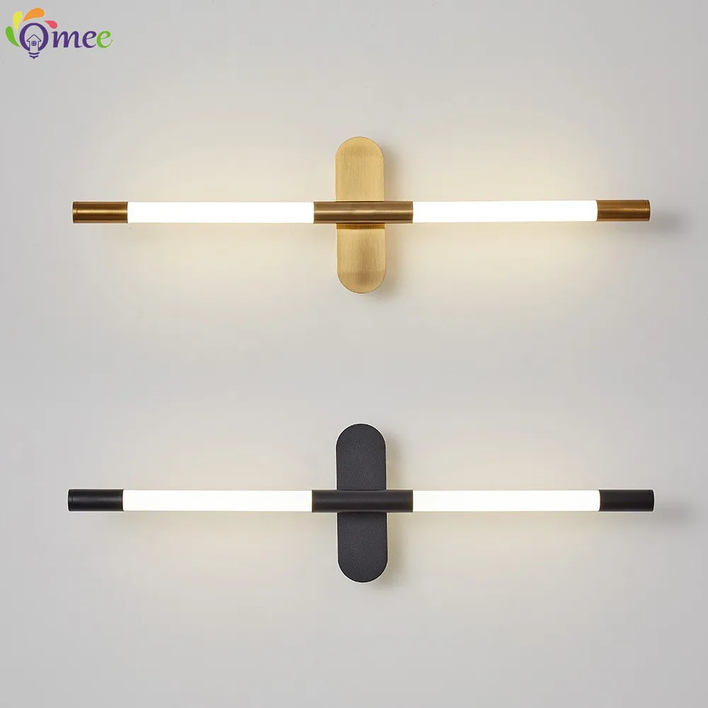 

Minimalism LED Wall Lamp Longer Modern Home Bedroom Decor Bedside Reading Light Stairs Background Black Bathroom Mirrors Sconce