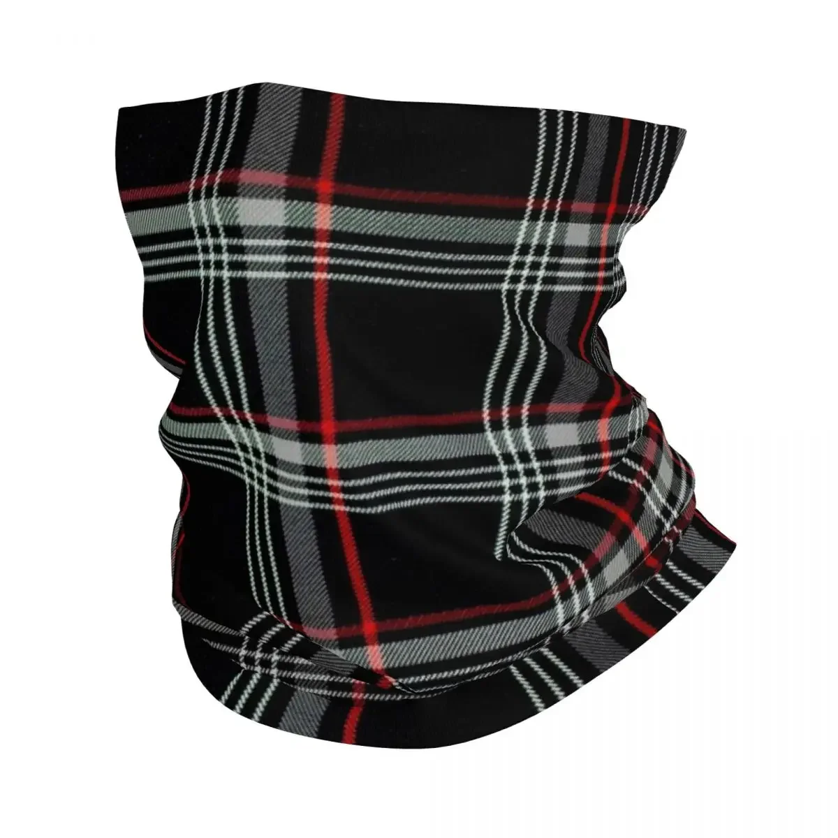 Recaros Black Tartan Scotch Irish Plaid Bandana Neck Cover Printed Balaclavas Wrap Scarf Warm Cycling Fishing Men Adult Winter