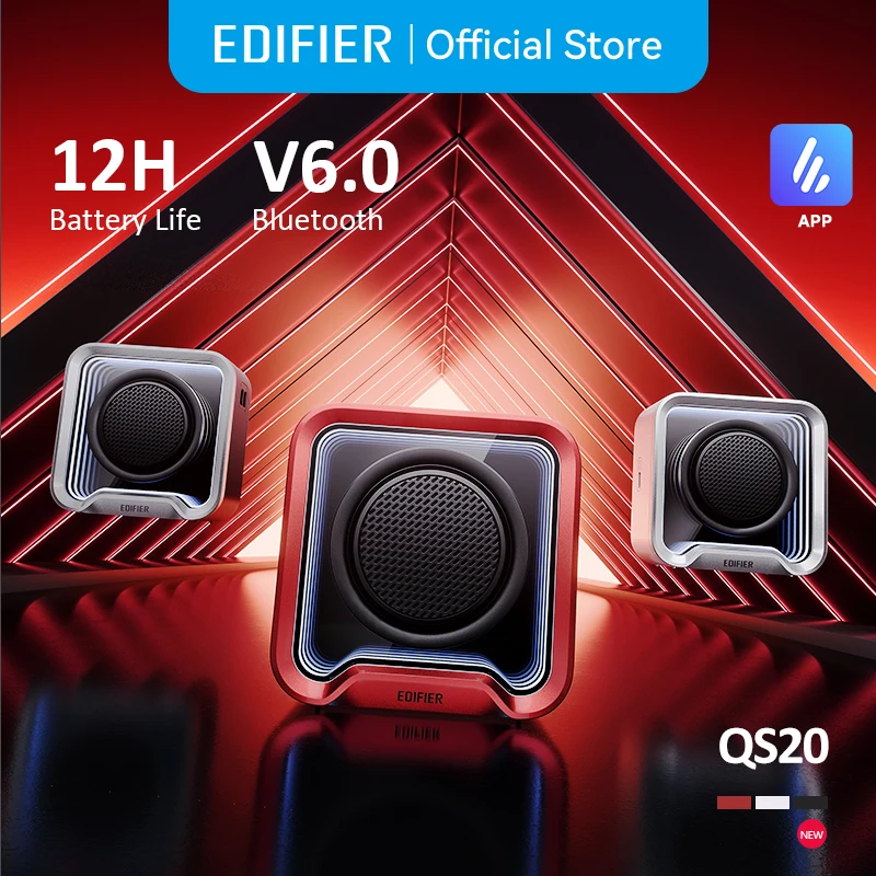 

Edifier QS20 Portable Speaker with Ambient Light Bluetooth V6.0 IP67 Stereo Pairing Multipoint Connection Speaker with Mic