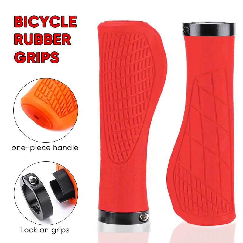 MTB Bike Grips MTB Bicycle Cuffs Lock on Rubber Anti Slip Handlebar Covers Handles for Bicycle Mtb Gauntlet Bike Accessories