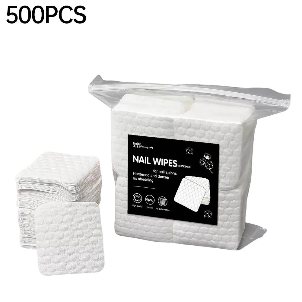 200/500Pcs/pack/box Solid Durable Nail Tools Manicure Gel Nail Polish Remover Pads Lint-Free Wipes Napkins Wraps Reusable Makeup view 6