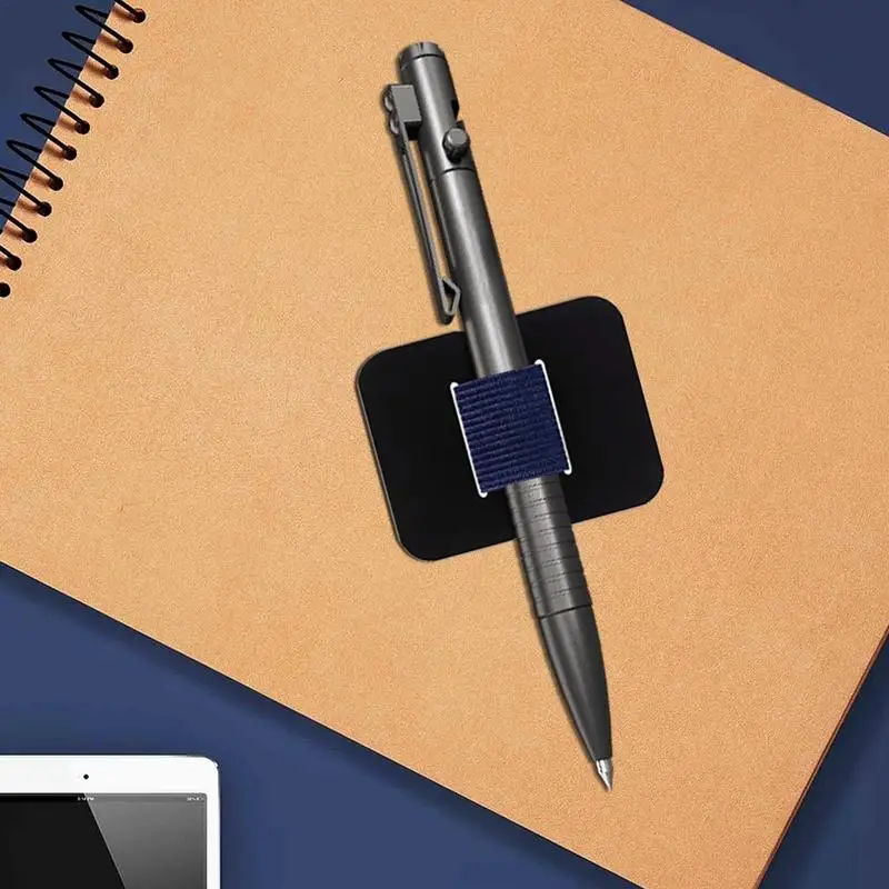 Elástico auto-adesivo PU couro lápis titular, clipe impermeável, caneta macia titular para notebook e computador