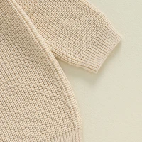 Autumn Winter Fashion Mommy and Me Matching Sweaters Solid Color Ribbed Long Sleeve Round Neck Chunky Knit Tops 6