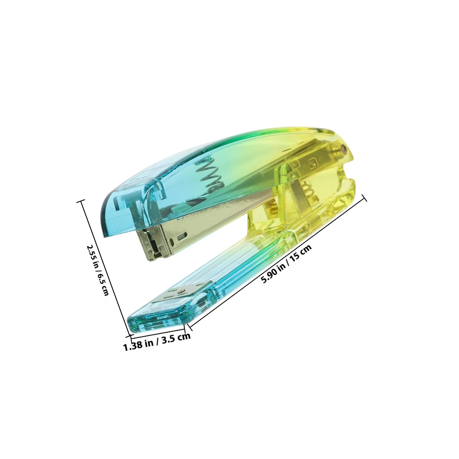 Blue Yellow Gradient Acrylic Stapler Modern Desktop Stapler for Office Home School Heavy Duty Handheld Stapling Machine Desk