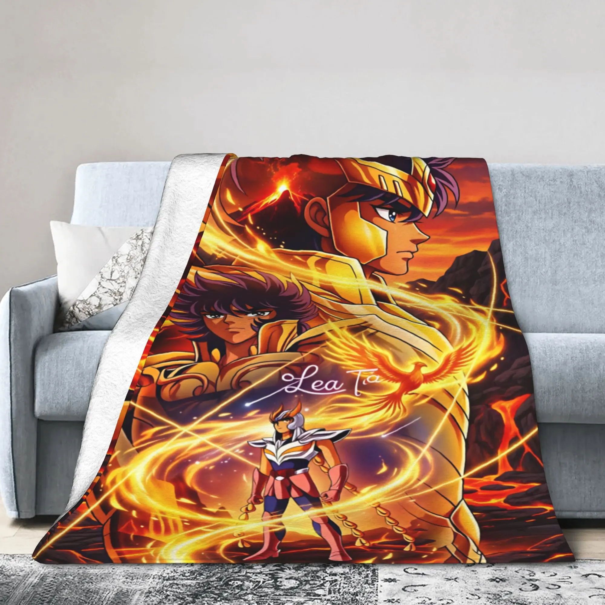 Champion Class Saints Seiyas Anime Plush Blanket Kids  Flannel Throw Blanket For Home Decor Super Warm Custom Bedspread Gift