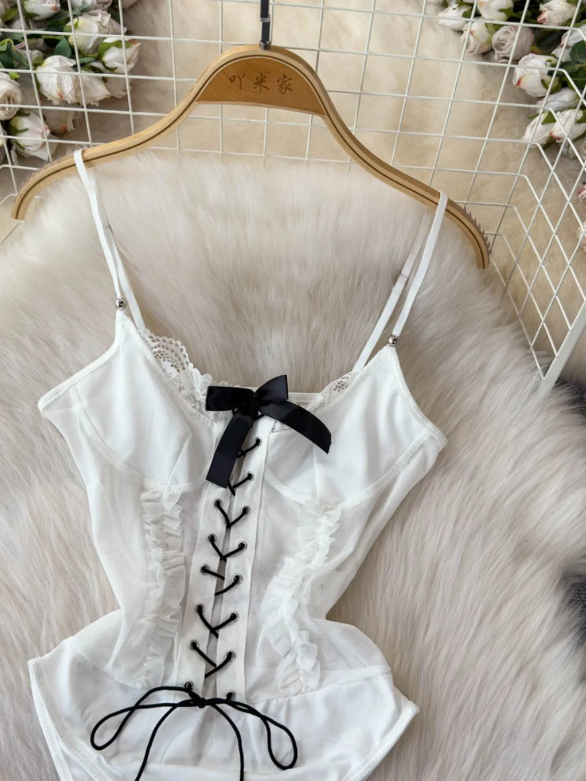 

Sexy Color Blo Knot Hollow out Belted Strap Onesie Women's Pure Desire Slimming Hot Girl Base irt