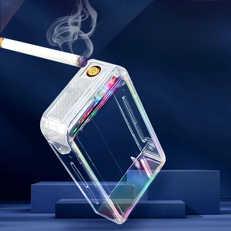 

New Cigarette Case,whole Pack of 20 Cigarette Cases,lighter,charger, Creative Personality, Transparent Lantern Cigarette Lighter