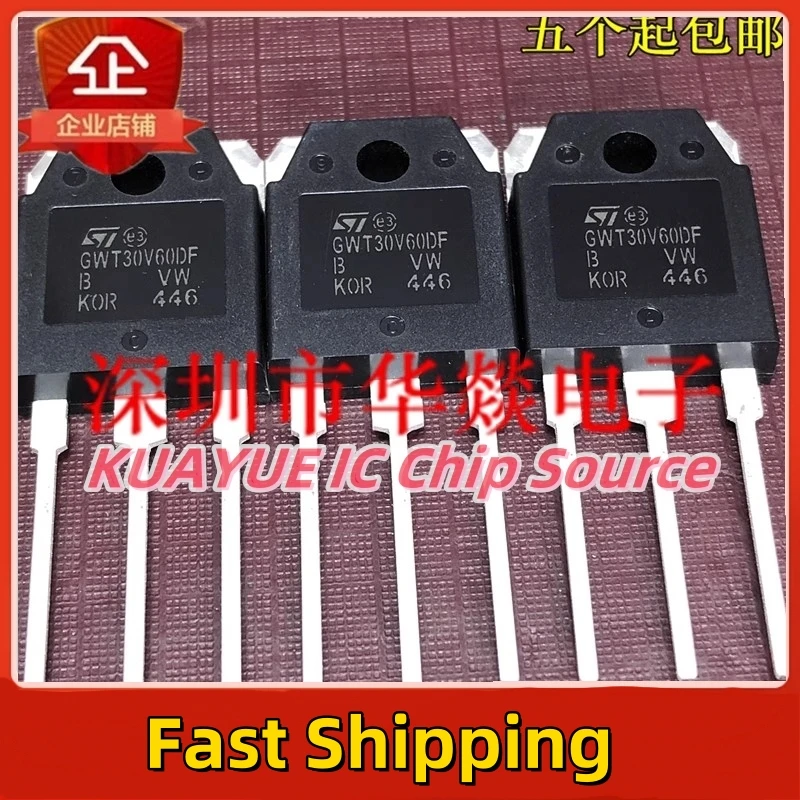 10PCS-30PCS GWT30V60DF  STGWT30V60DF   TO-3P 600V 30A  Fast Shipping Quality Guarantee