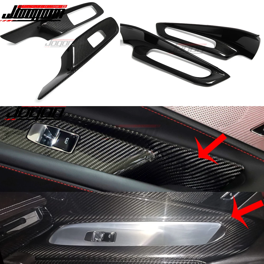 Carbon Fiber Trim For Chevrolet Corvette C8 Stingray Convertible Z06 Coupe Window Lift Control Switch Panel Button Cover Frame