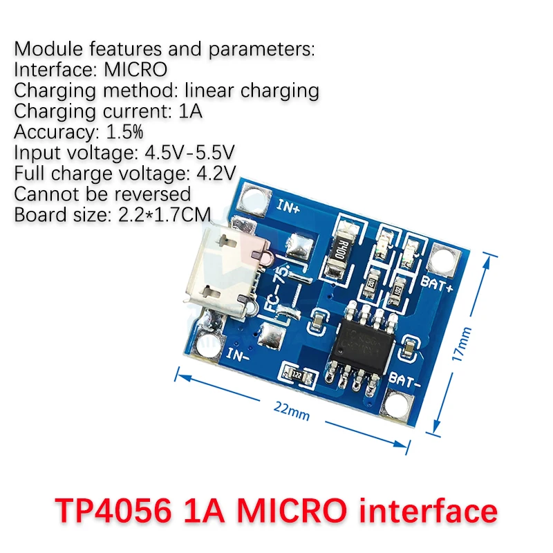 5/PCS New TP4056|18650 lithium battery 3.7v 3.6V 4.2V lithium battery charging board 1A overcharge and over discharge protection