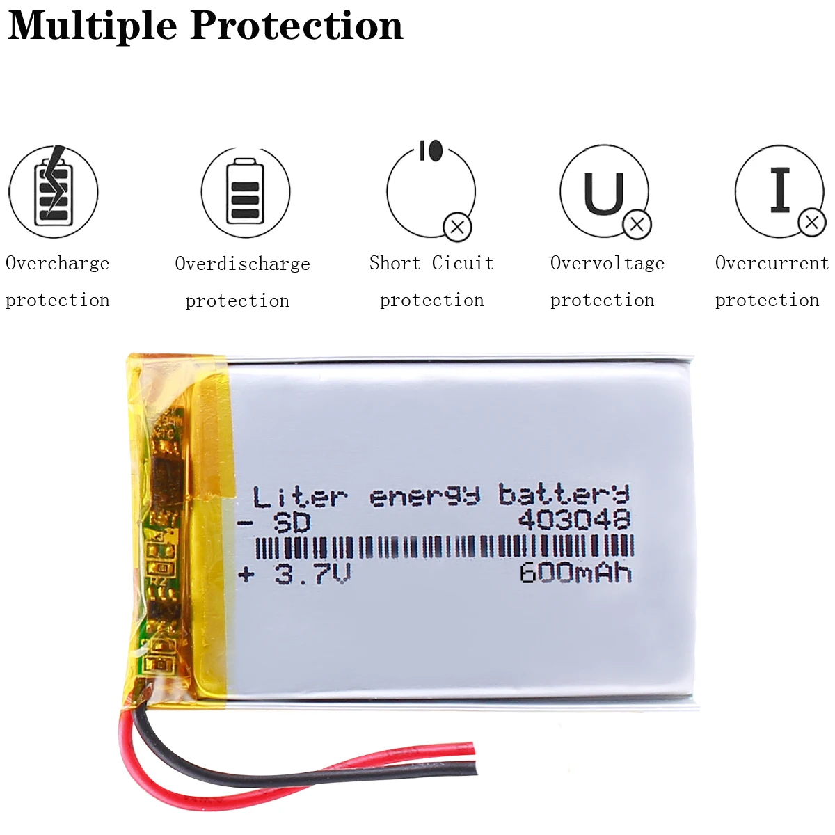 10pcs 3.7V 043048 403048 403050 600mah lithium-ion polymer battery quality goods  of CE FCC ROHS certification authority