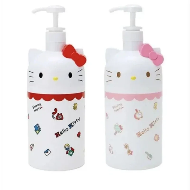 Sanrio Hello Kitty MyMelody Liquid Dispensing Bottle 1000ml Large Capacity Portable Shower Gel Shampoo Lotion Press Empty Bottle