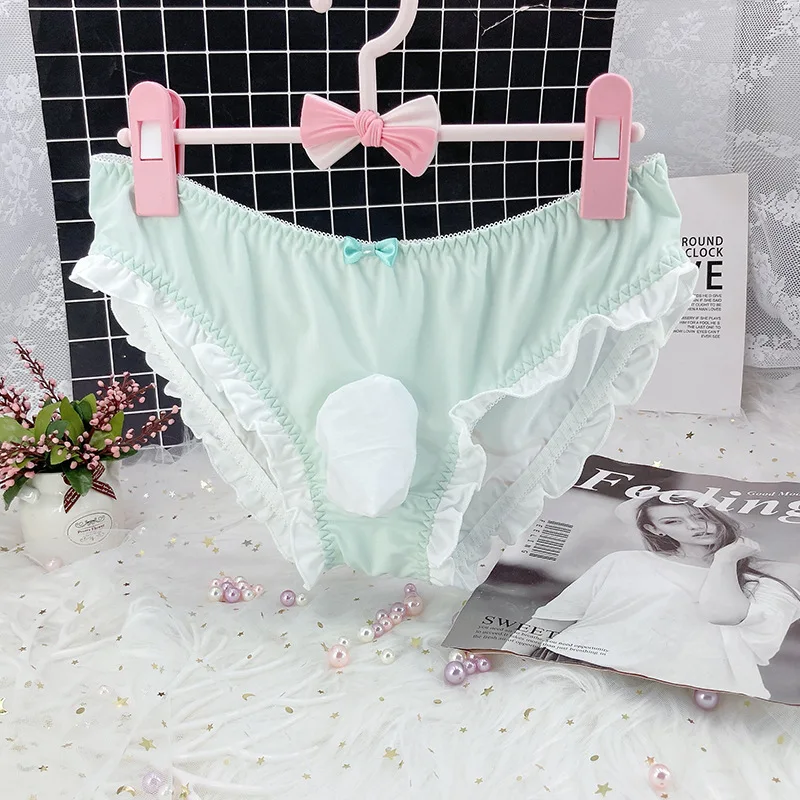 Lolita Sweet Underwear for Men Women Fun Letter Kawaii Lingerie Gun Bullet Separation Brief Soft Comfortable Panties Gay Shorts