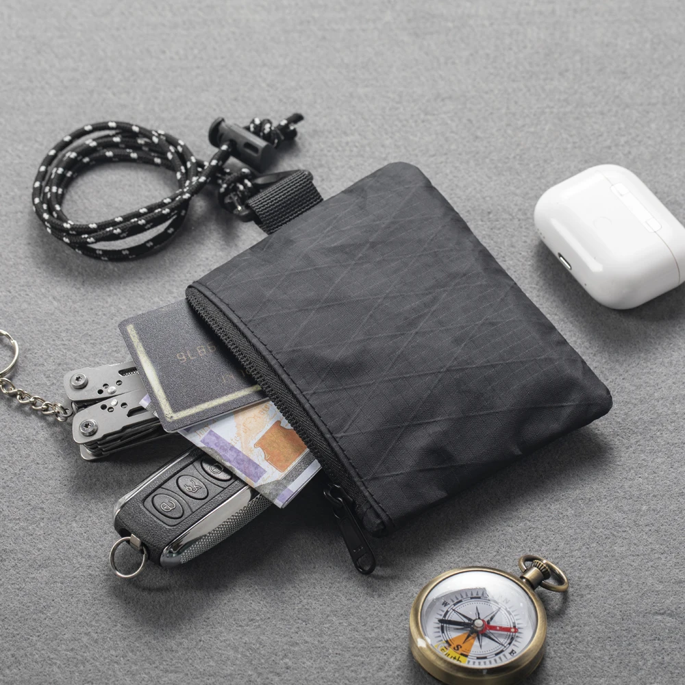 키 카드 이어폰 및 현금 보관에 적합한 여행용 남성과 여성을 위한 미니 EDC 목 지갑 동전 지갑