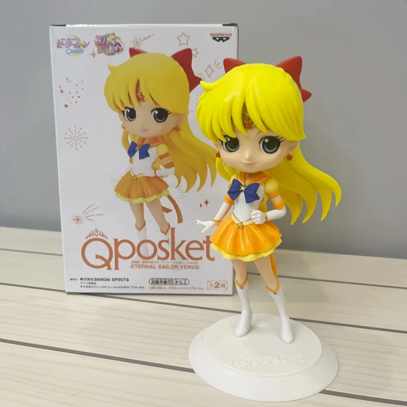 Banpresto Original Sailor Moon Cosmos Q Posket Eternal Sailor Venus A B Anime Figure Pvc Complete Mode Toy Gifts