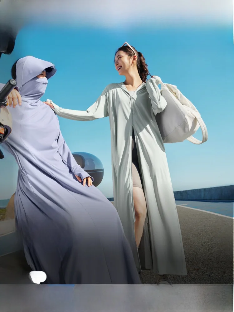 

Banana Le Women's Full Protection Long Length Sun Protection Clothing Front And Ba Wear Outdoor Cycling Cool Feeling Dr