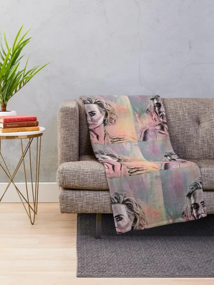 Sarah Paulson portrait Throw Blanket Sofa Throw sofa bed manga christmas gifts Flannels Blankets