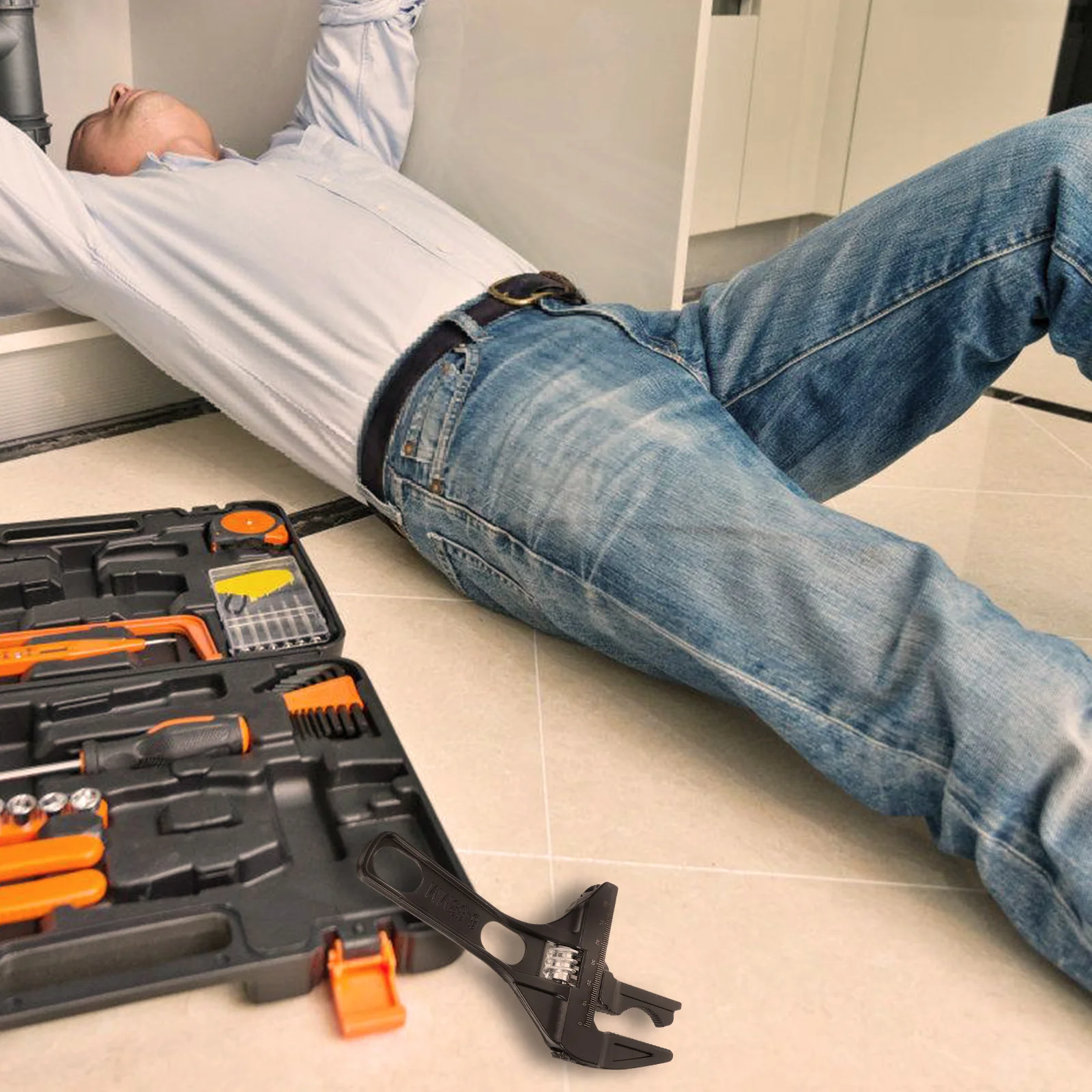 

Bathroom Wrench Plumbing Tools Aluminum Alloy Multifunctional Large Opening Short Handle Adjustable Wrenches Sprinkler Tool