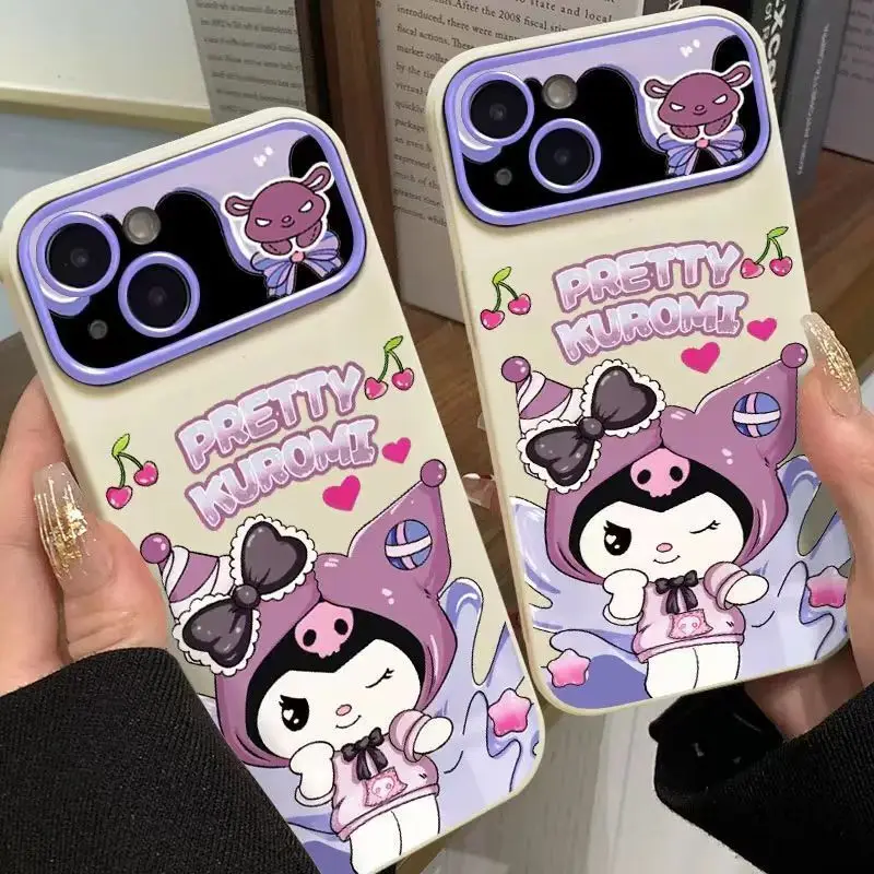 

Kuromi Anime Kawaii Sanrio Ins Phone Case Suit for Iphone14 15 13Pro Cute Cartoon Apple Cover Ins Fashion Gifts for Girls