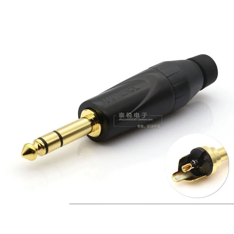 C  FOR JS3PB-AU Gold-Plated 6.35mm 1/4" TRS Plug Connector for Mixers Amplifiers