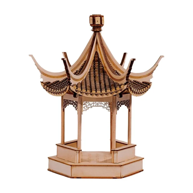New Chinese architectural model, ancient Zen hotel, lobby landscaping, handicraft ornaments