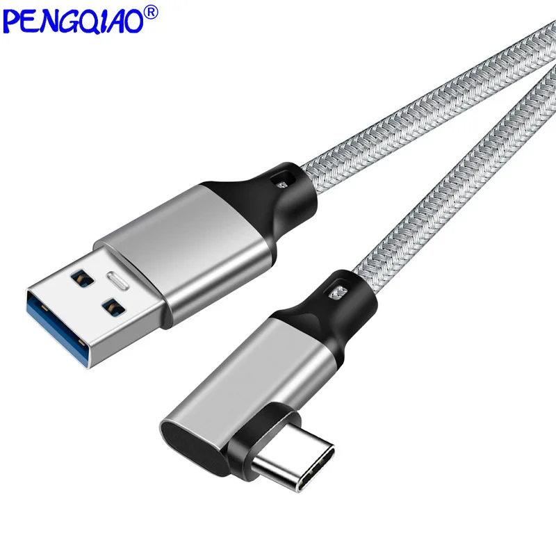Kabel Data Tipe C Siku Kabel Pengisi Daya Genggam Kabel VR Kabel Tautan C Jantan Ke Jantan Kabel Kamera 3.2 Kabel Game VR 3A20V60W