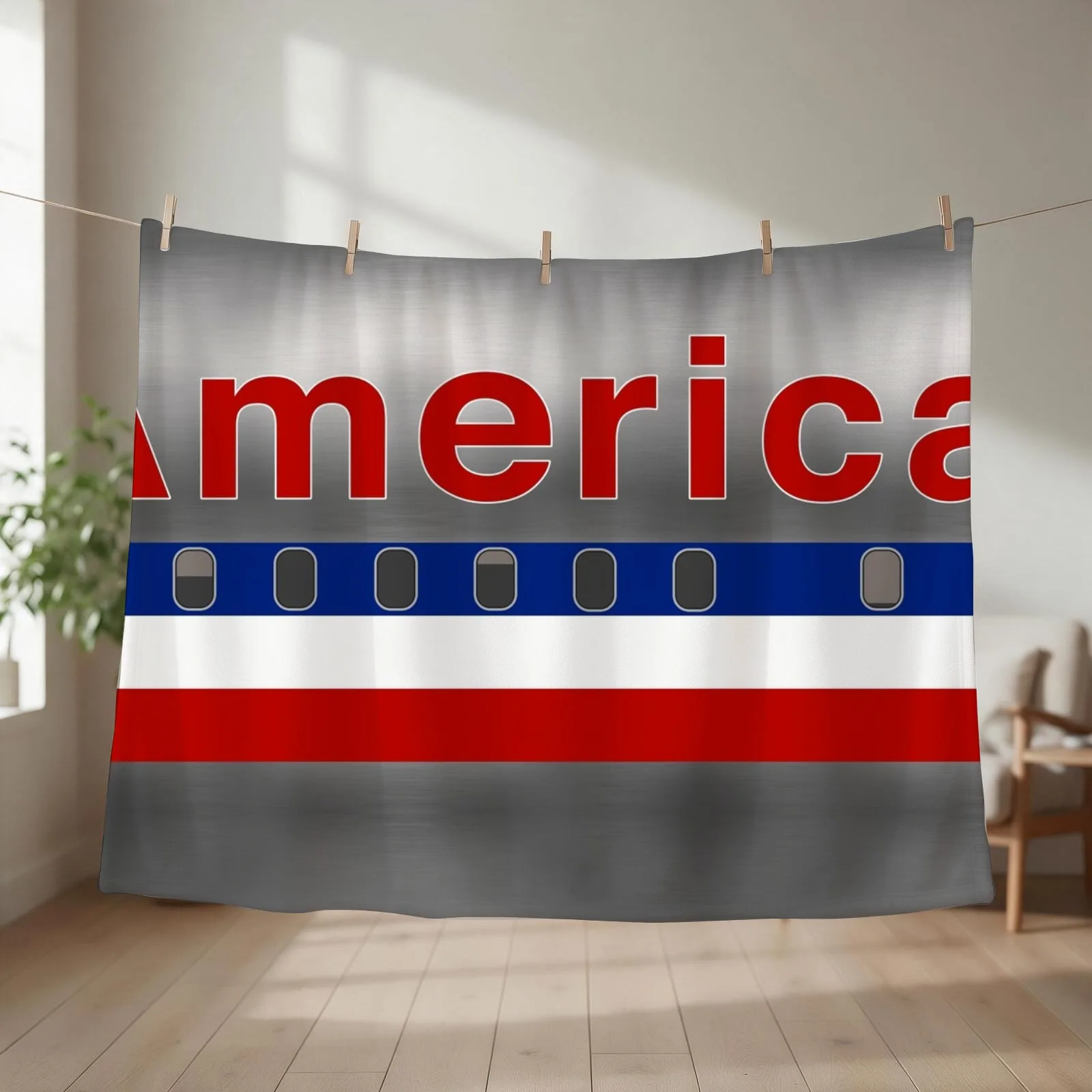 Plane Tees - American Airlines (Classic) Throw Blanket couch cozy soft plush fuzzy picnic outdoor blanket
