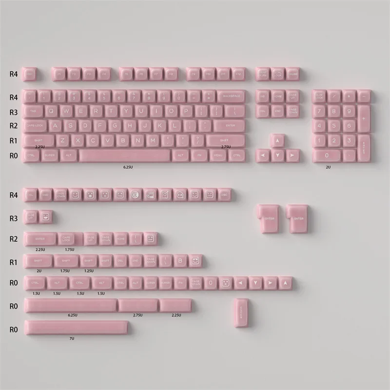 140keys SA Profile Minimalist Pink Jade PBT Keycap ISO Enter 3u 7u Space bar Keycaps For Hi75 Hi8 Alice Sugar65 Gaming Keyboard