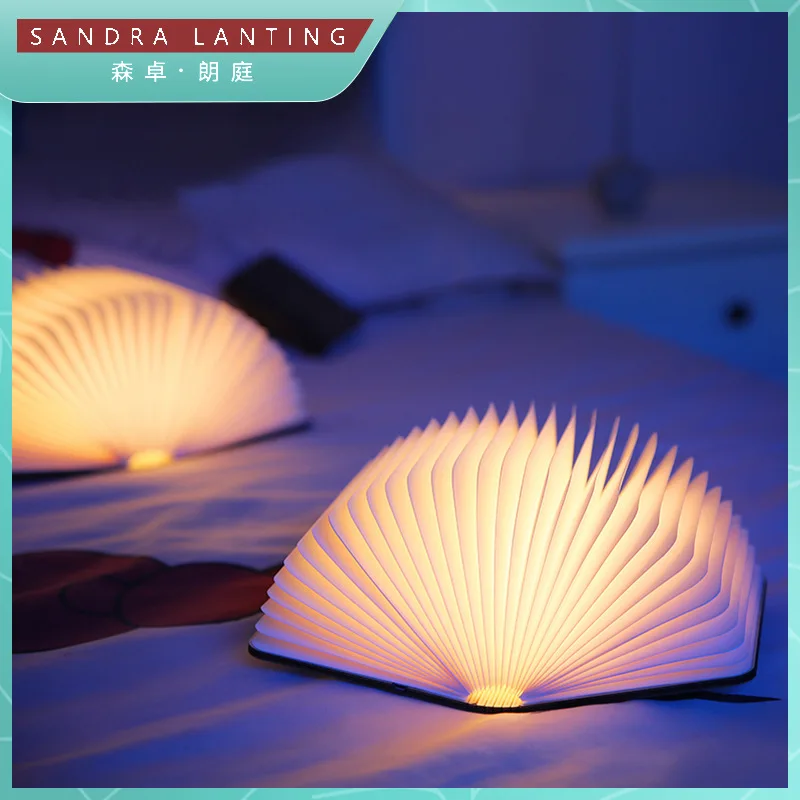 

Creative Color Changing Led Book Light Portable Page Turning Mini Book Light Folding Table Lamp Usb Charging Night Light