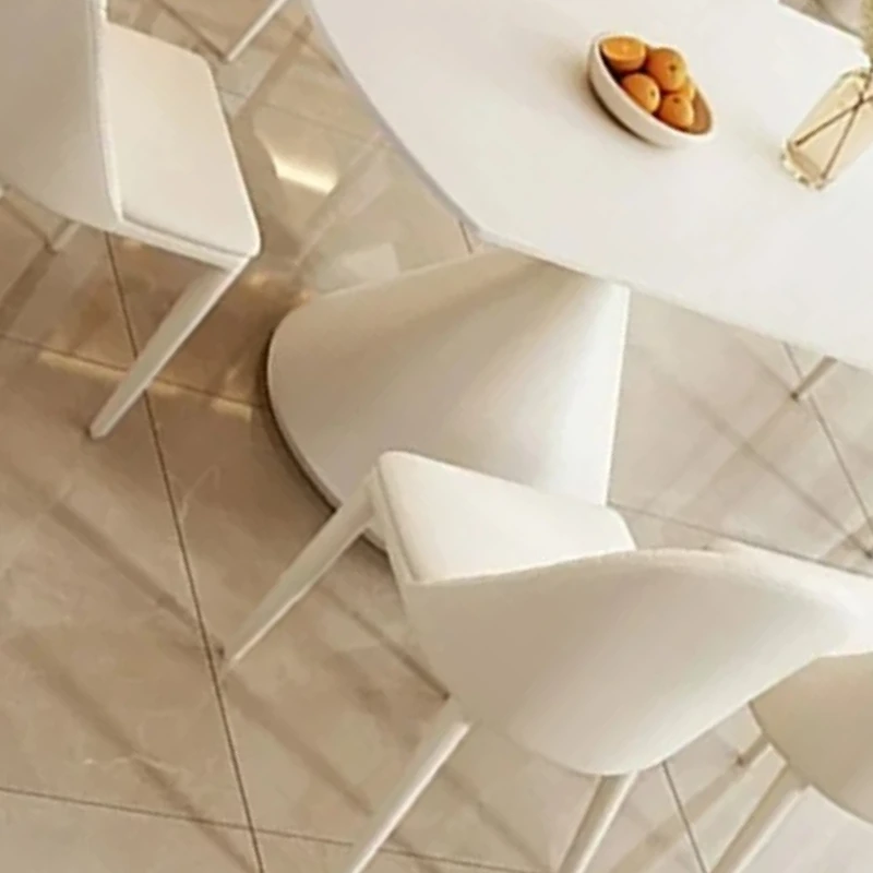 

Rock Board Dining Table White Modern Minimalist Household Light Luxury Rotating Telescopic Folding Mesa Comedor Home Furniture