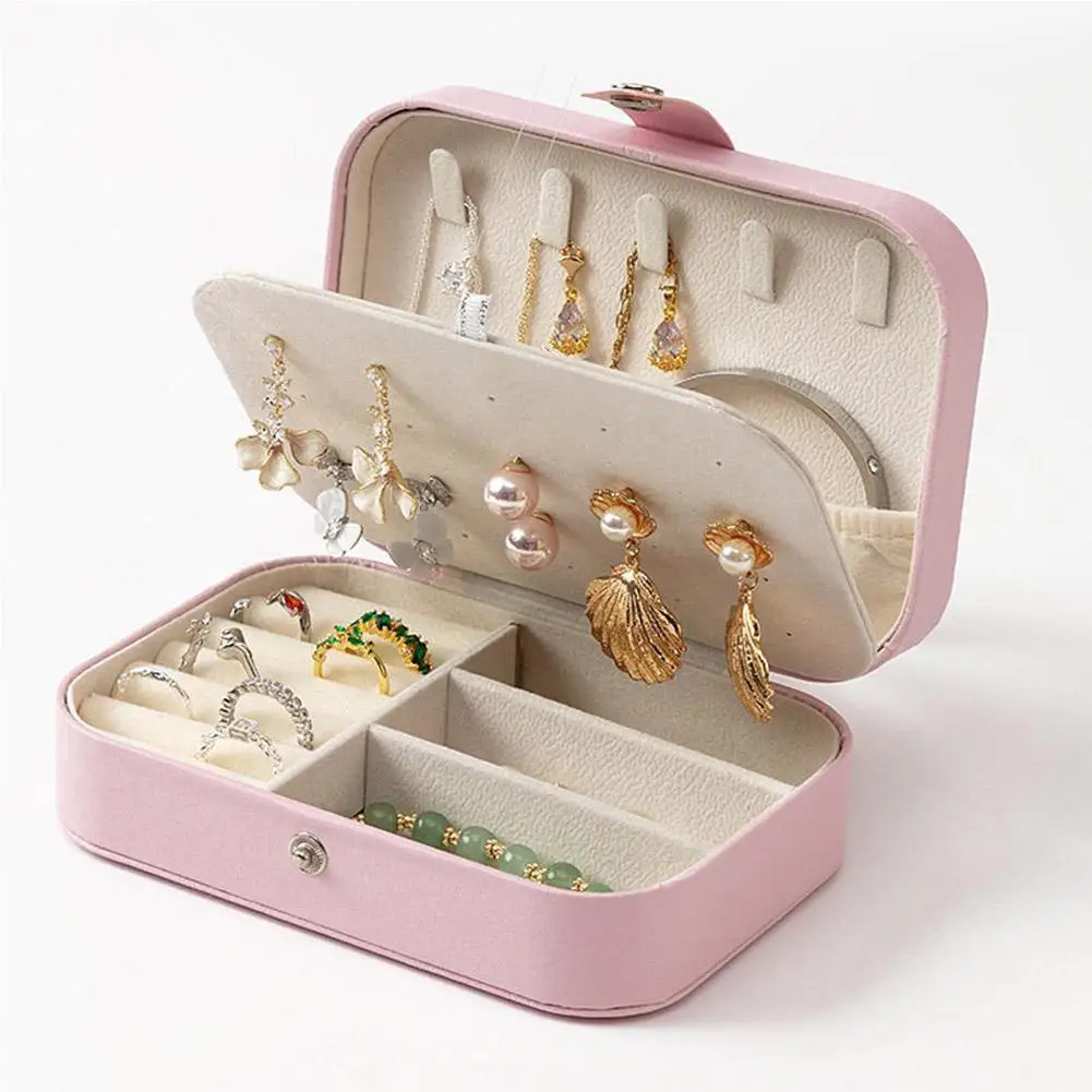 

Портативная коробка для хранения ювелирных изделий, дорожный органайзер, футляр для ювелирных изделий, кожаный чехол для хранения серег, ожерелье, кольцо, органайзер для ювелирных изделий, футляр для ювелирных изделий