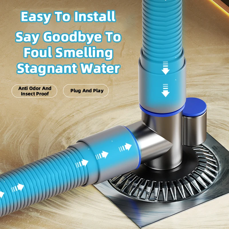 

Washing Machine Drain Tee Floor Drain Tee Drain Pipe Sewer 2-in-1 Connector Extended Inner Core Odor Prevention Household