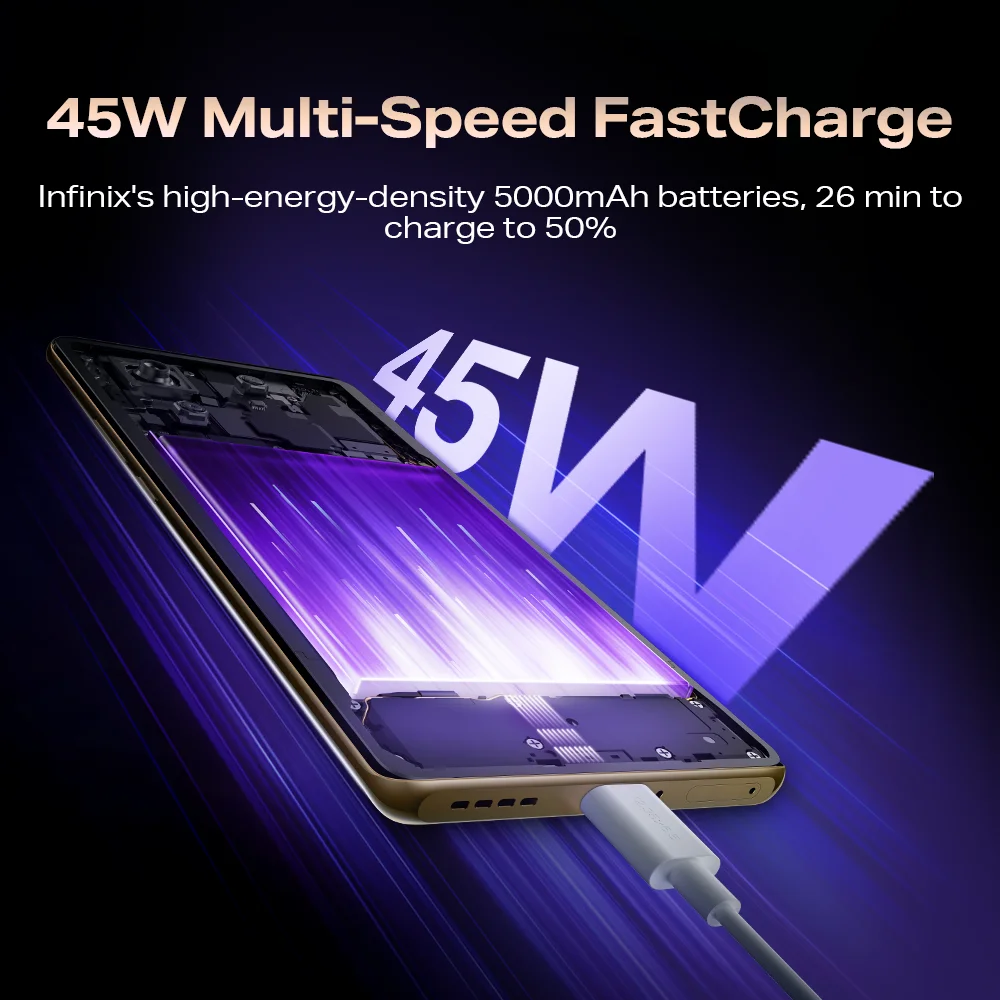 infinix Note 40 Pro 5G NFC Android Smartphone Dimensity 7020 5G Chipset Inteligentny telefon komórkowy 108 MP Aparat Telefon komórkowy AMOLED