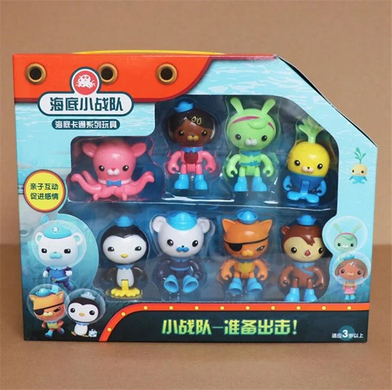 9PCS Set Octonauts 2025 Gift Action Figure Toy Captain Barnacles Kwazii Peso Penguin Dashi Mini Model Doll Kids Anime Cartoon