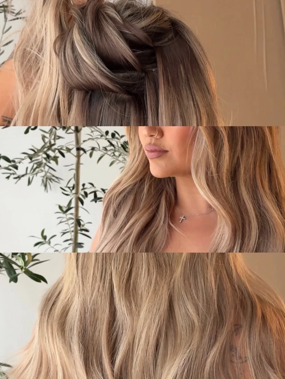 Long Ombre Brown Blonde Body Wave Wig 13x4 Lace Front 180% Density for Women Dark Roots Party Daily Use Wig