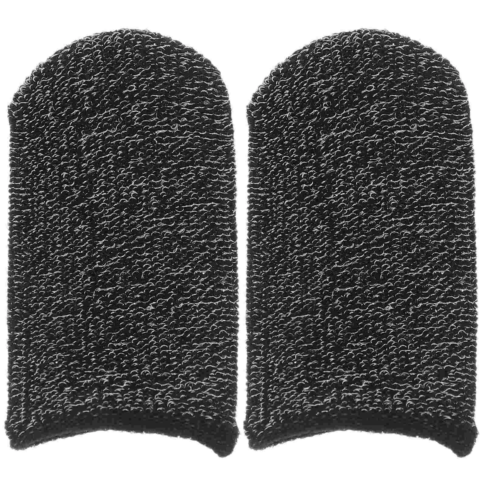 

2 Pcs Guitar Fingertip Protectors Left and Right Thumb Invisible Picking Sleeve for Adults Black Bass Cover