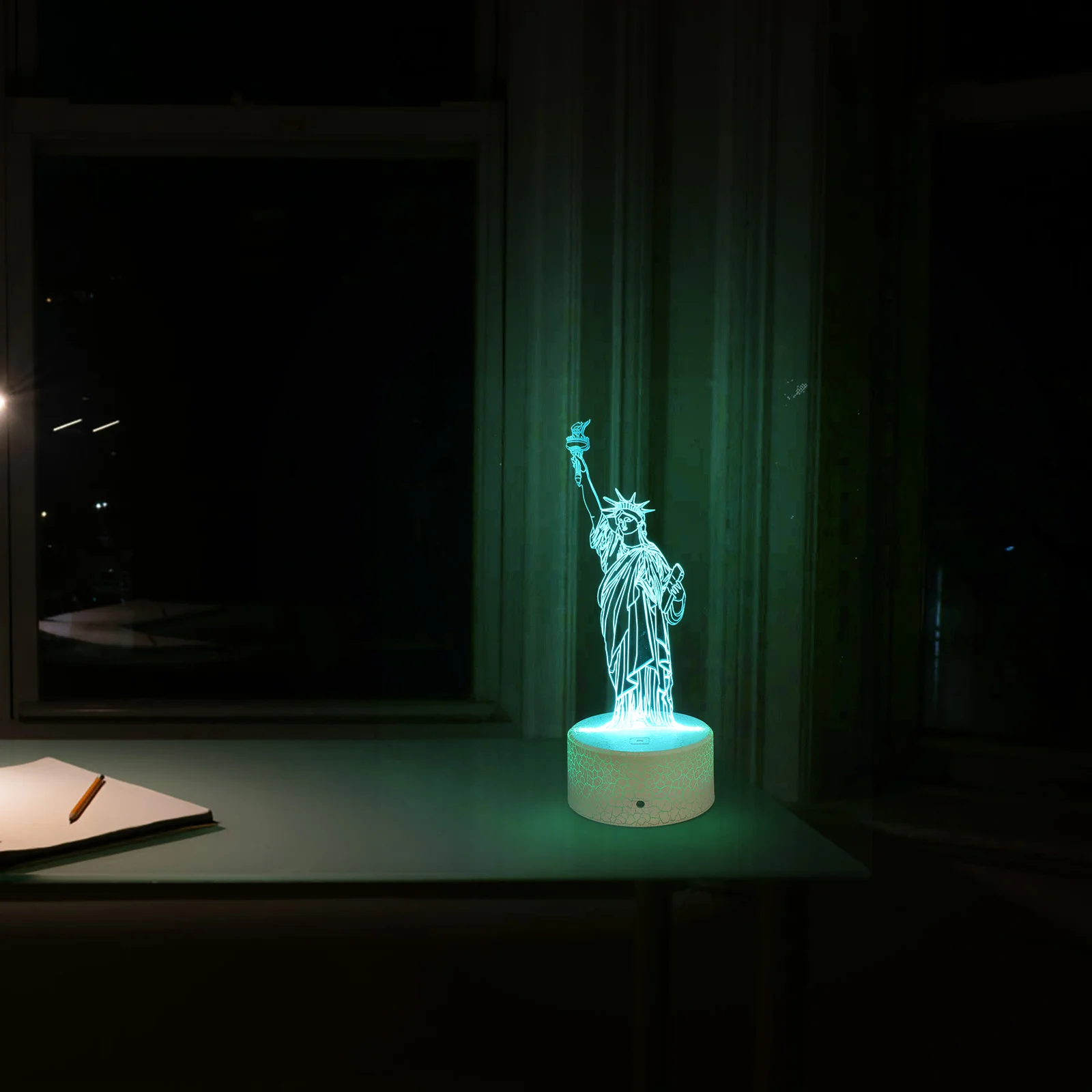 

1Set LED Small Table Light Creative Statue of Liberty USB Charging Night Light Bedroom Bedside Lamp Delicate Decor