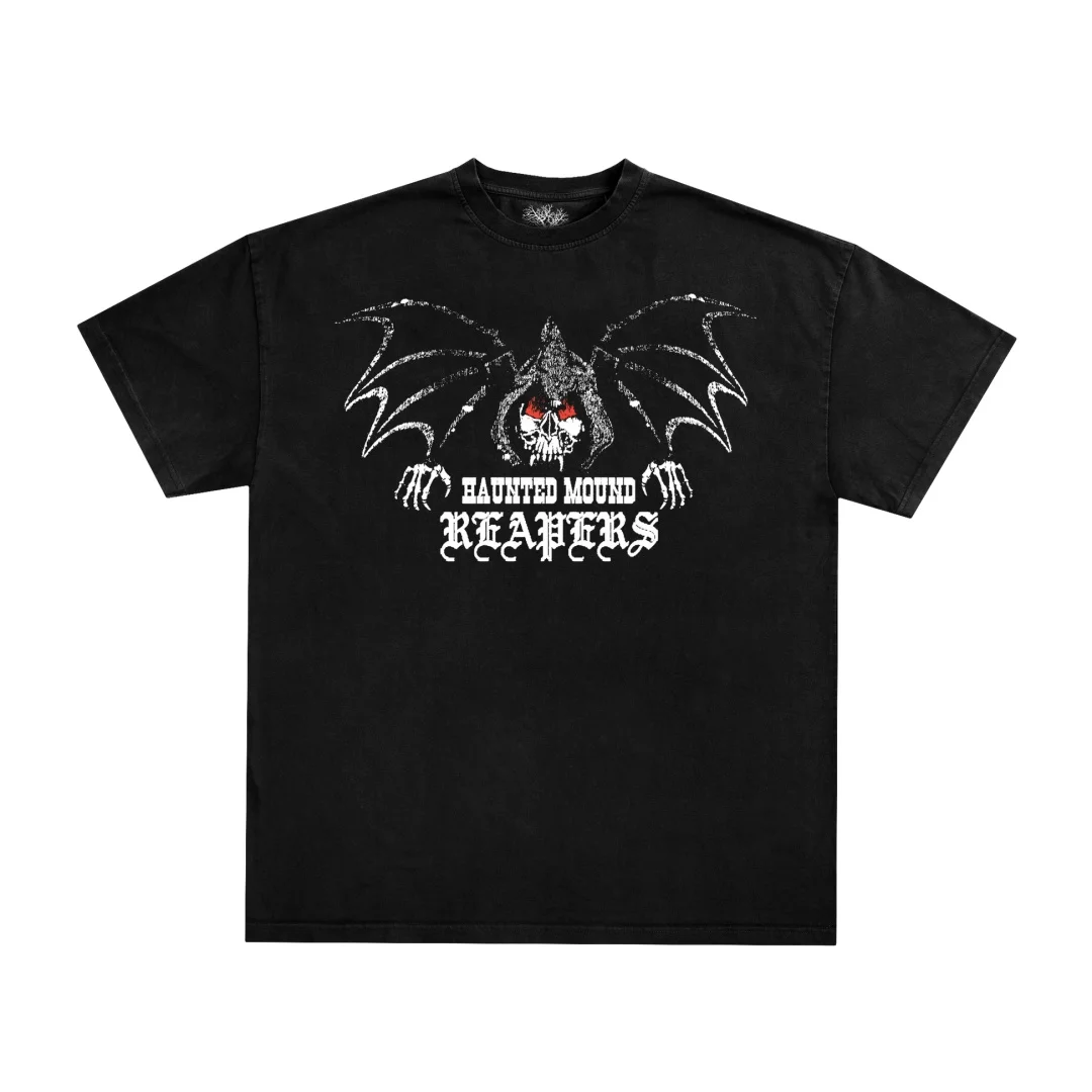 Haunted Mound Streetwear Retro Hip Hop Shirt Y2k T Shirt Summer Washed Cotton Men's T-Shirt Children's Clothing Tee Y2k Woman ﻿