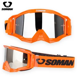 SOMAN Motocross Goggles UV Resistant Downhill Moto Glasses Dustproof Cross Glasses Bike Goggles Off Road Motorcycle Gafas Winter