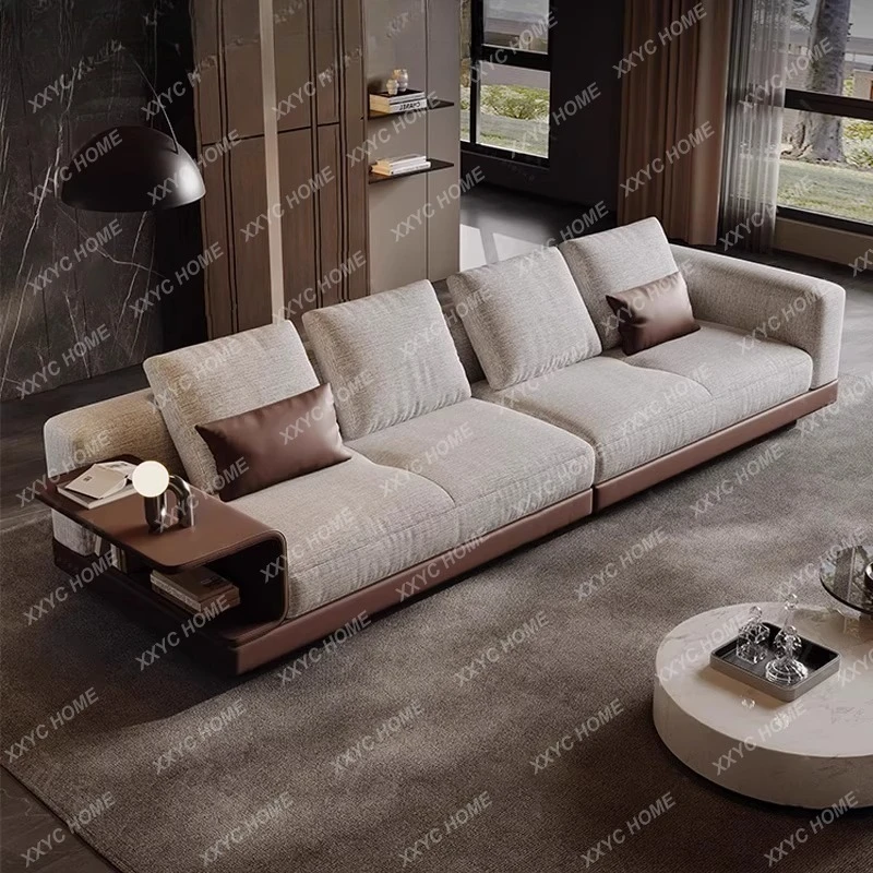 K minimalist cotton and linen fabric sofa living room straight row size apartment  living room furniture