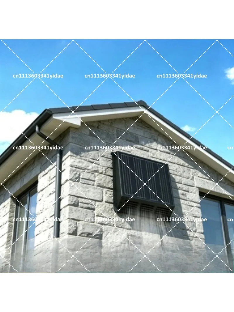 Solar Powered Attic Fan Wall Mounted Exhaust Ventilator with Pipe for Roof Ventilation