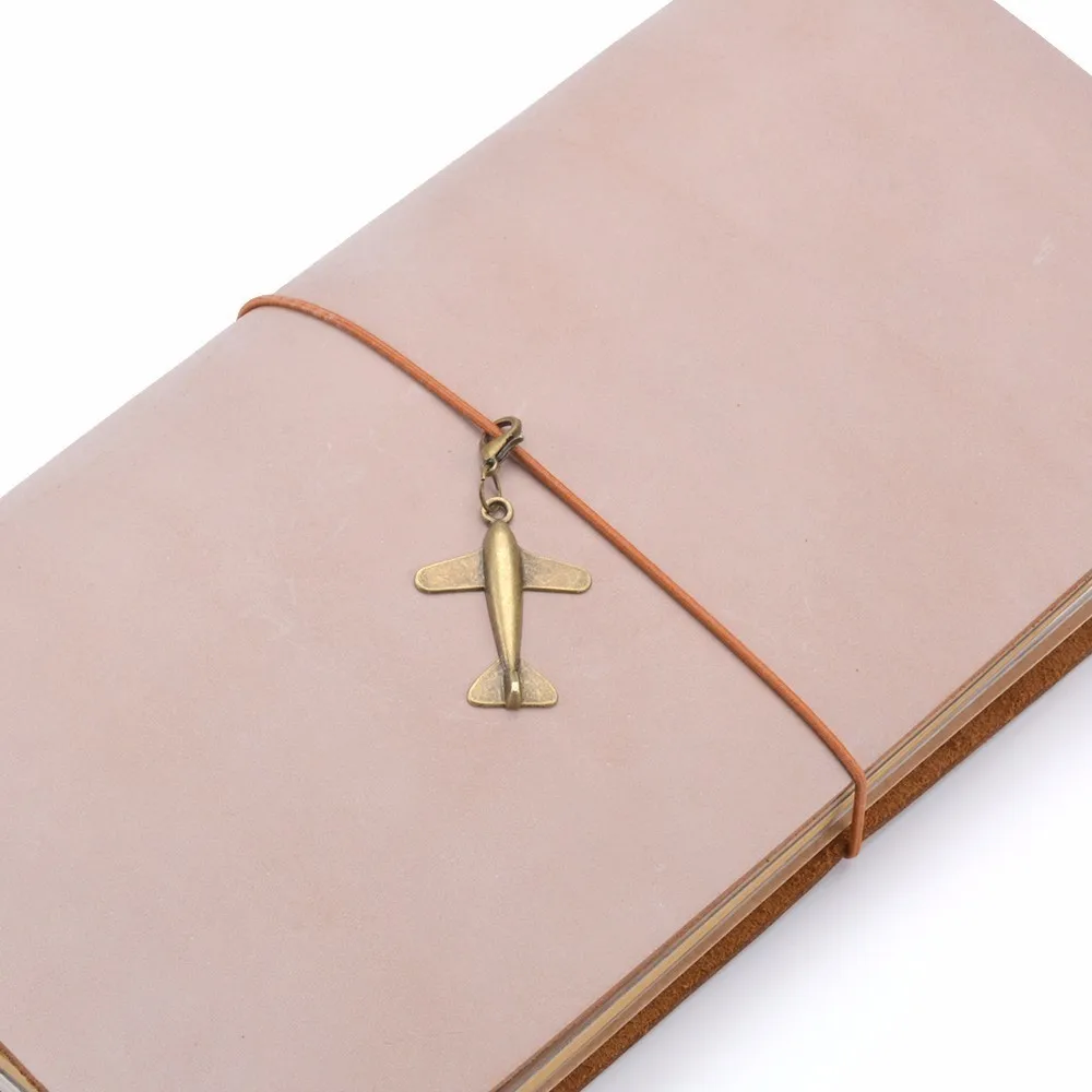 Genuine Leather Notebook Accessory Metal Charm Vintage Creative Hanging Drop Pendant  Bookmark Decoration 2 pieces