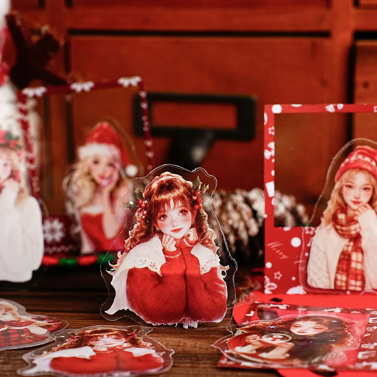 15 قطعة/الوحدة Kawaii القرطاسية ملصقات عيد الميلاد مفاجأة ليلة DIY بها بنفسك الحرفية سكرابوكينغ ألبوم غير المرغوب فيه مجلة سعيد مخطط ملصقات