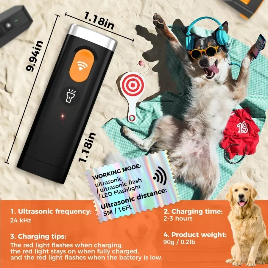 Pet Dog Repeller Anti Barking Stop Bark Training Device High Power Ultrasonic Dog Training Repellents Dog Training Shocker