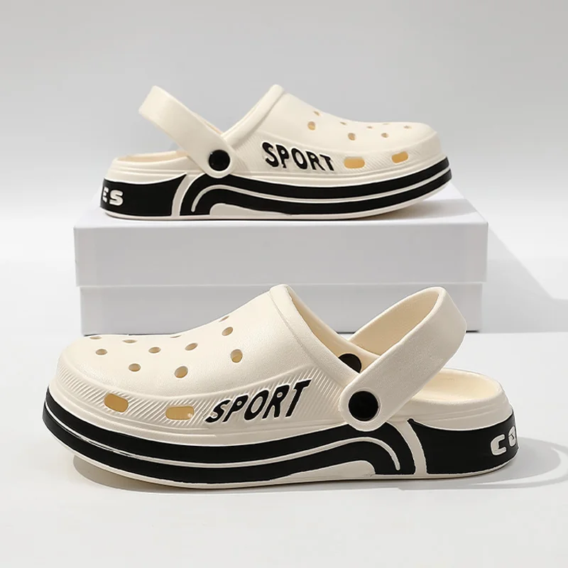 Men Women Sport Clogs Breathable Hole Slippers Thick Platform EVA Garden Shoes Non-Slip Outdoor Beach Sandals Indoor Home Slides