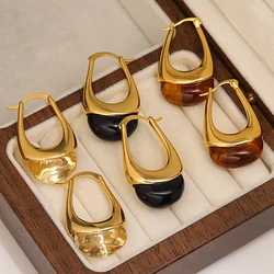 Lifefontier New Korean Transparent  Acrylic Resin Geometric Hoop Earrings For Women Elegant Pendant Statement Earring Jewelry