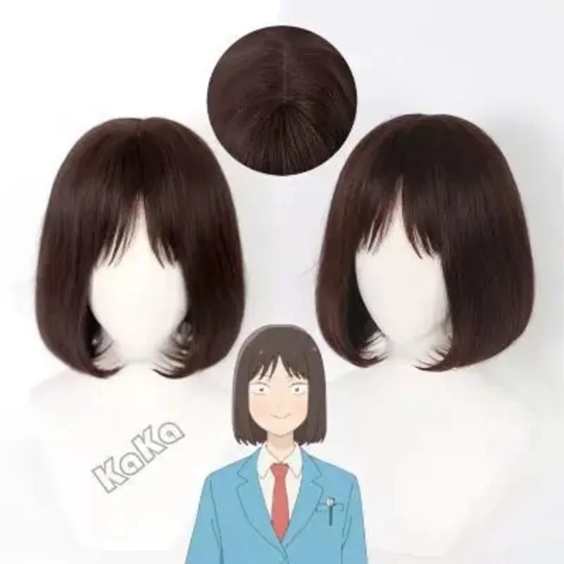 2023 New Anime Skip and Loafer Cosplay Wig Mitsumi Iwakura Wig Short Hair Brown Panda Hair Clip Hairpin Accessories Girls