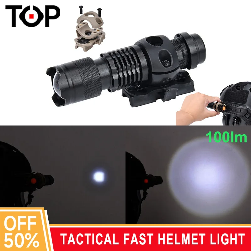 WADSN Fast Helmet Scout Light Clamp Holder StrobeLight Airsoft Telescopic Zoom Tactical Flashlight Helmets Support Mount Outdoor